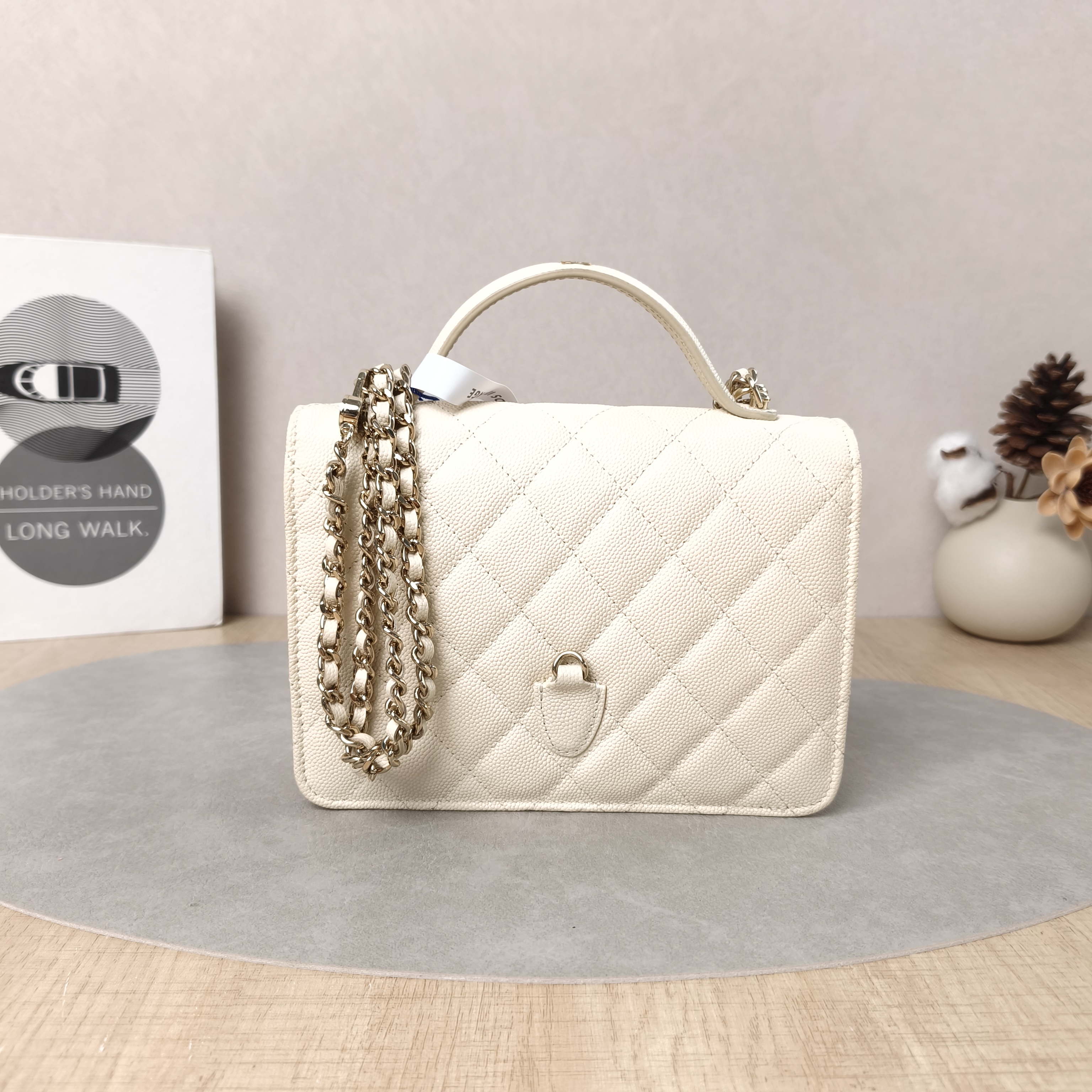 Chanel Backpack Backpack Beige Grained Calfskin One Size18.2 × 5 × 14 cm — cover view 3 of 6
