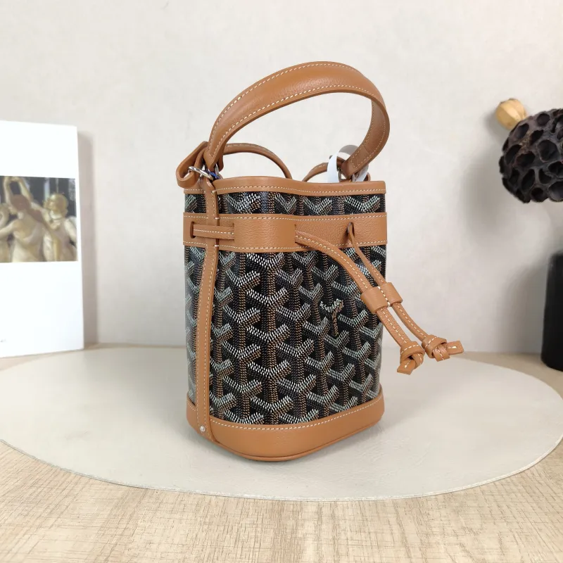 GOYARD Crossbody Bag Petit Flot Brown ine Canvas Mini 12 × 10 × 17.5 cm — cover view 3 of 6