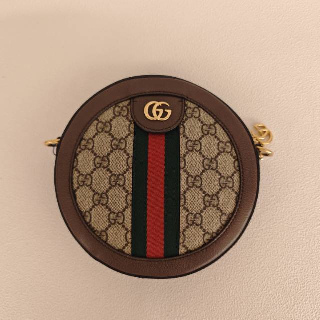 GUCCI Crossbody Bag Ophidia GG Round Bag Monogram PV Cmini18 × 4.5 × 18 cm