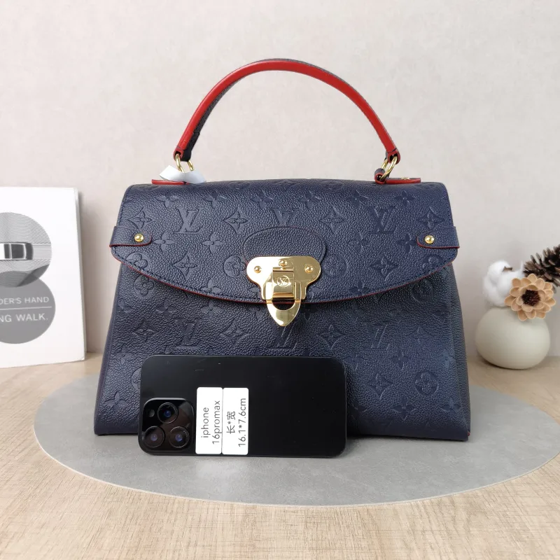 Louis Vuitton Crossbody Bag Georges Blue Calfskin Medium34 × 15 × 22 cm — cover view 3 of 6