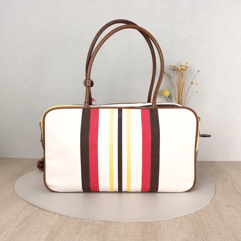 Miumiu Top Handle Bag Beau Colorblock Canvas · Calfskin Large 34 × 10 × 23 cm — cover view 5 of 5