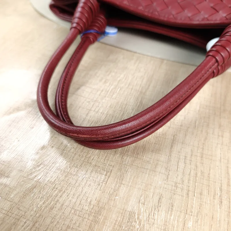 Bottega Veneta Top Handle Bag Woven Top Handle Bag Red Lambskin 30 × 16 × 17 cm — detail view 9 of 9