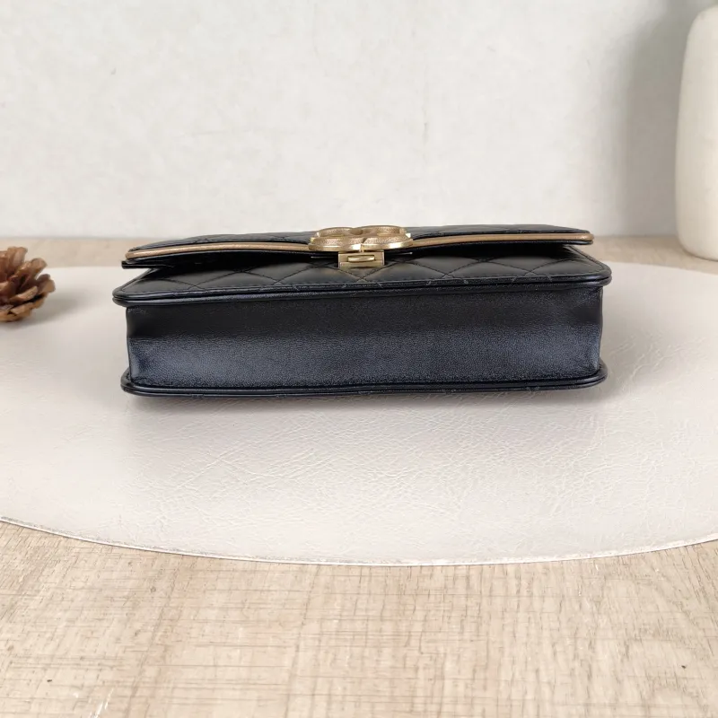 Chanel Crossbody Bag Classic Flap WOC CF WOCWOC Bag Black Lambskinmini19.2 × 3.5 × 12.3 cm — cover view 5 of 5
