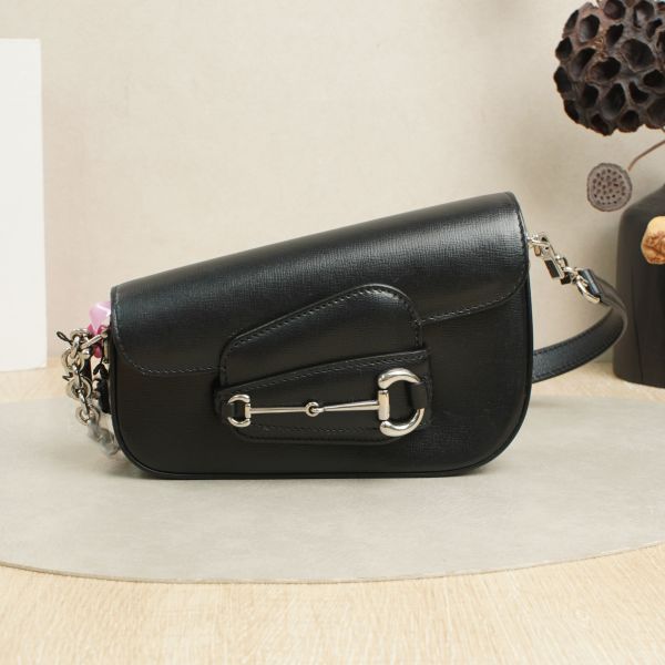 GUCCI 1955 Black Calfskin · Two Straps · 19.5 × 3 × 12.5 cm