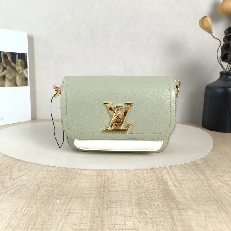 Louis Vuitton Crossbody Bag Lockme Tender Green White Calfskin One Size19 × 8 × 13 cm
