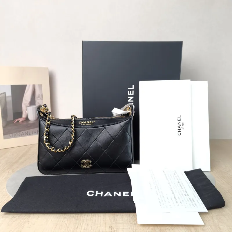 Chanel Shoulder Bag 26k Hobo Gabrielle Bag Black Lambskin Calfskin Small 35.5 × 7.5 × 24.5 cm — cover view 6 of 6