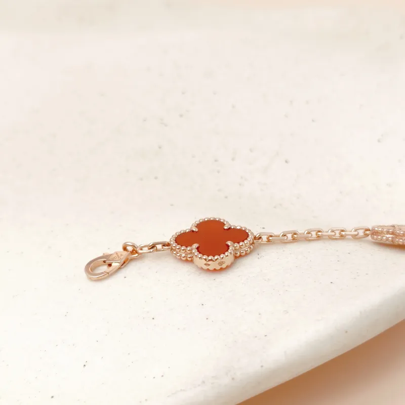 Van Cleef & Arpels Bracelet Alhambra Alhambra Collection Five-Motif Bracelet 18KR ose Gold Vintage Small 19cm — cover view 12 of 13