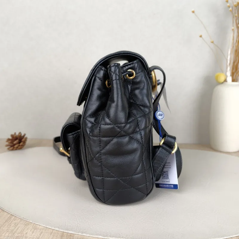 DIOR Backpack Caro Shoulder Bag Black SL ambskin Small18 × 8.5 × 18.5 cm — detail view 1 of 13