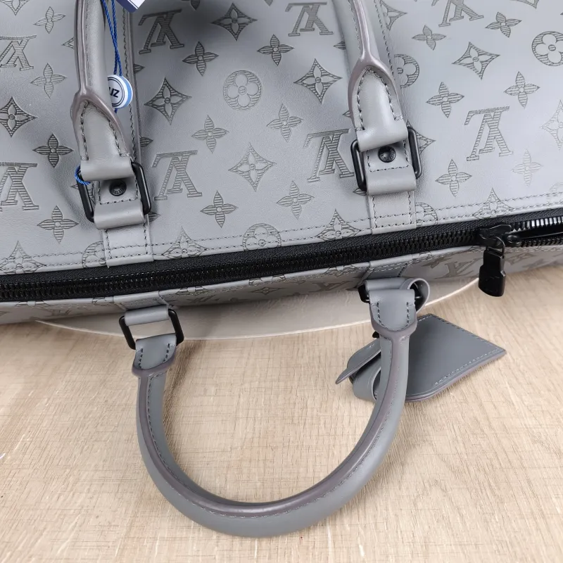 Louis Vuitton Top Handle Bag Keepall 50 Shoulder Strap Edition Grey Calfskin One Size 50 × 23 × 29 cm — detail view 6 of 11