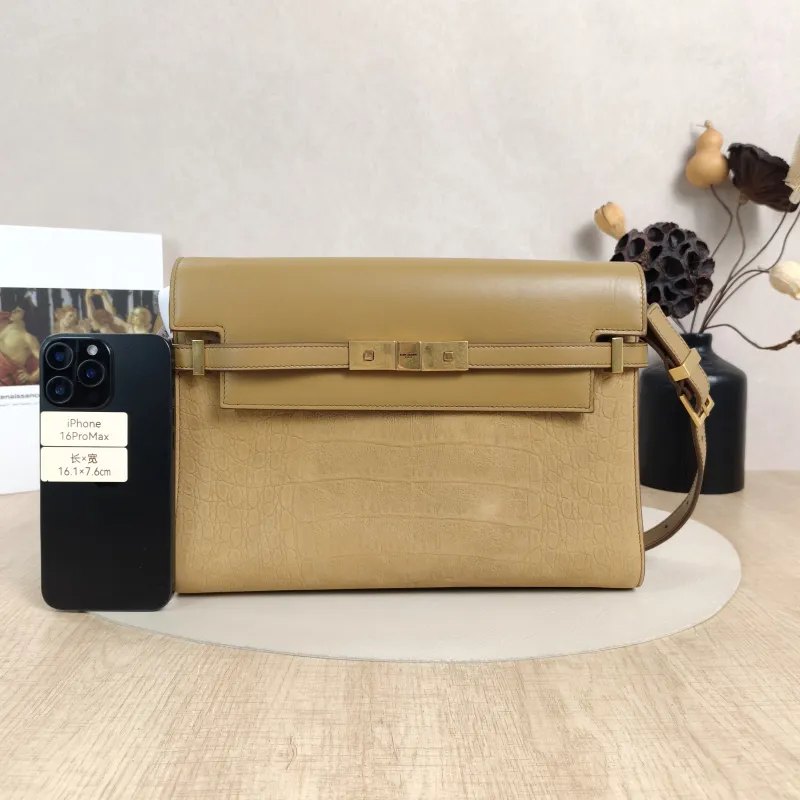 SAINT LAURENT Shoulder Bag MANHATTAN Brown Calfskin Medium29 × 7.5 × 20 cm — cover view 2 of 6