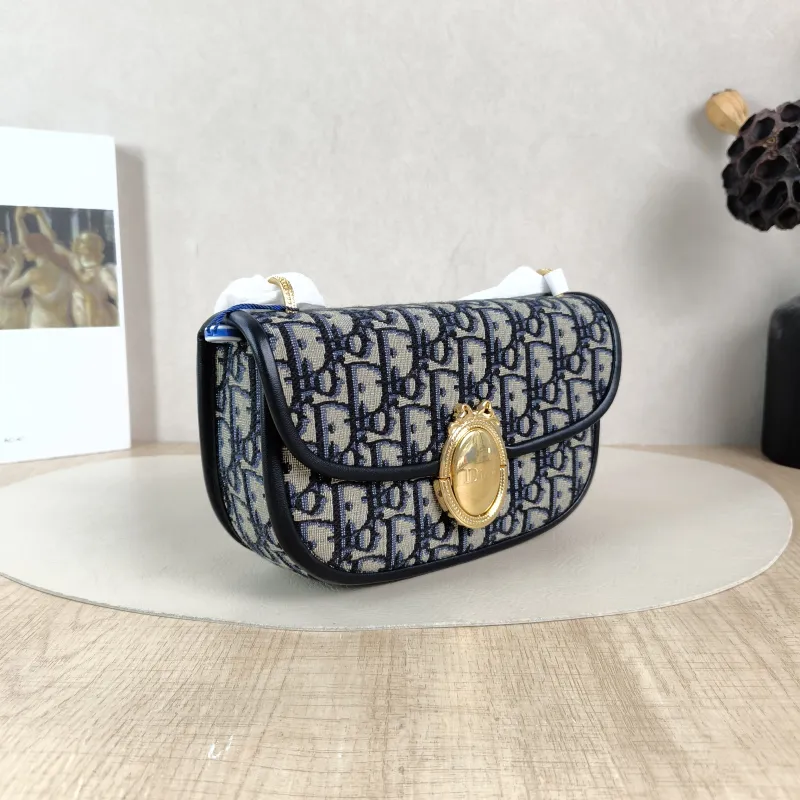 DIOR Shoulder Bag Médaillon Blue Canvas Small 21 × 5.5 × 12 cm — cover view 5 of 5
