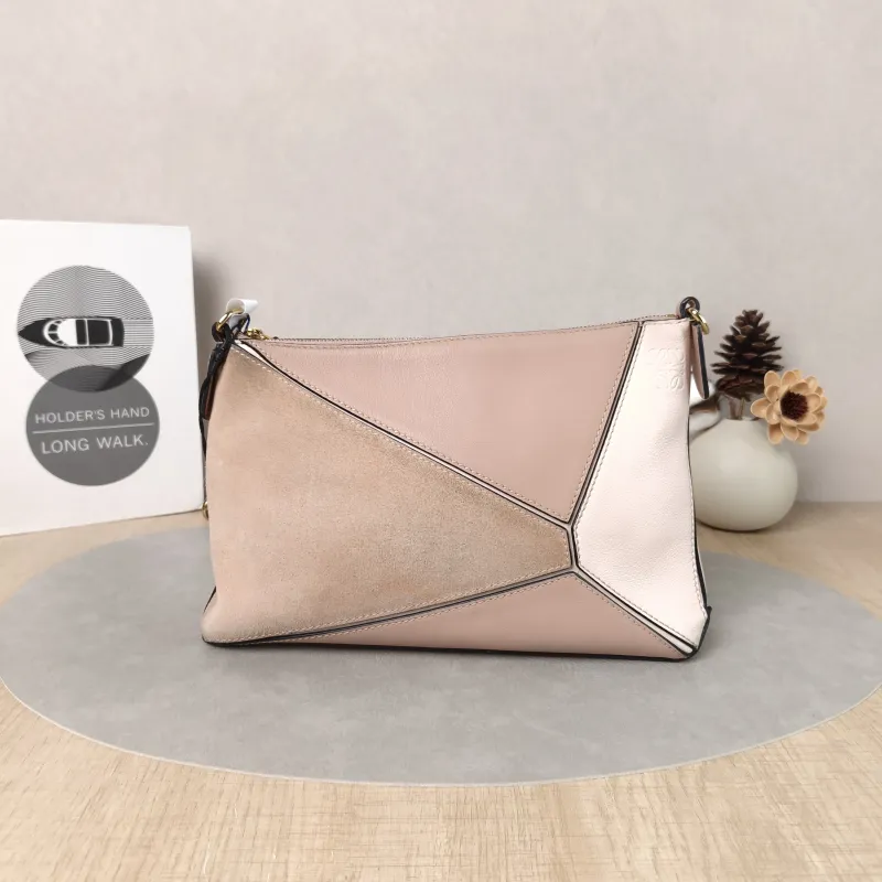 LOEWE Crossbody Bagpuzzle Crossbody Bag Pink Colorblock Suede One Size25 × 6 × 17 cm