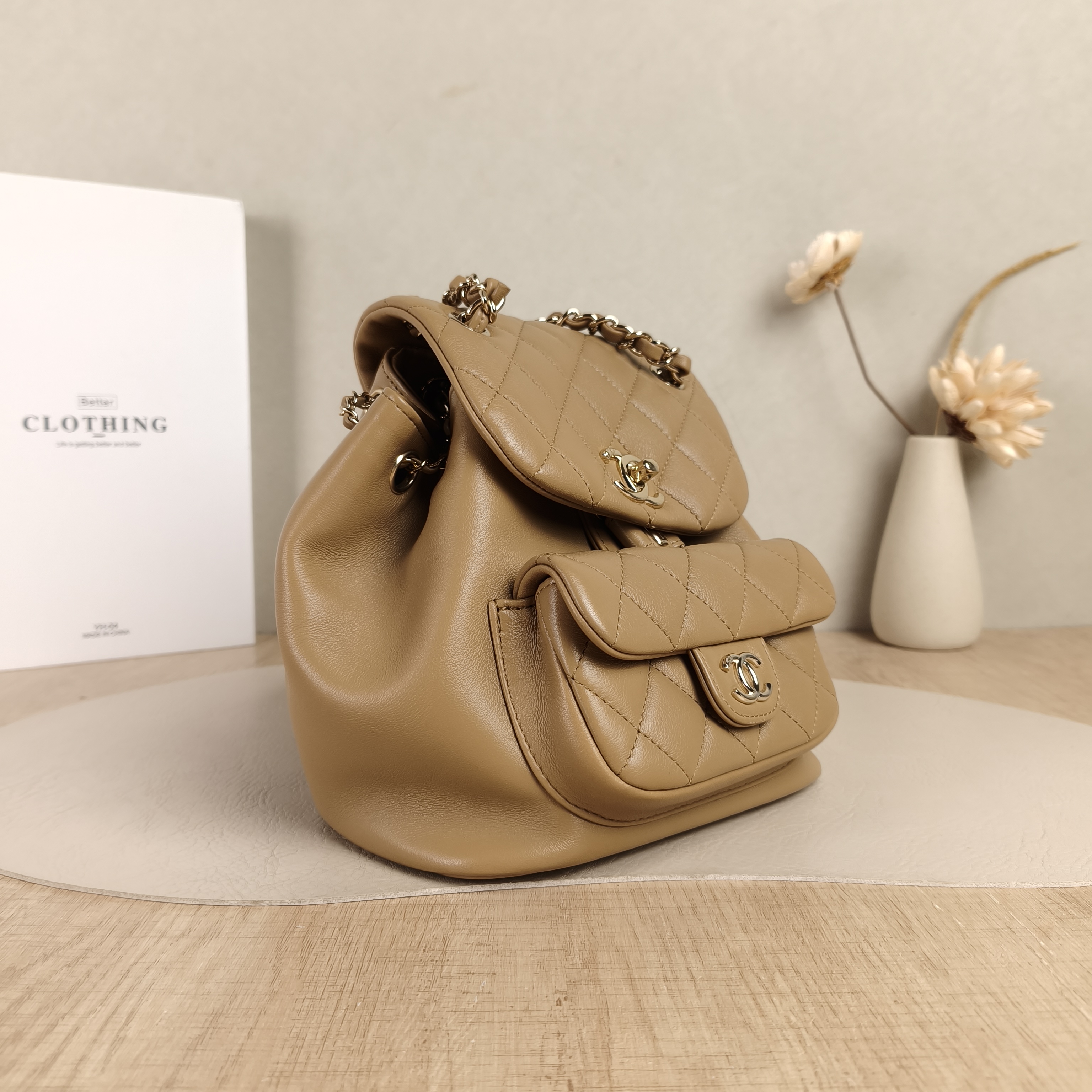Chanel Backpack Duma Taupe Calfskin Small18 × 12 × 18.5 cm — cover view 3 of 5