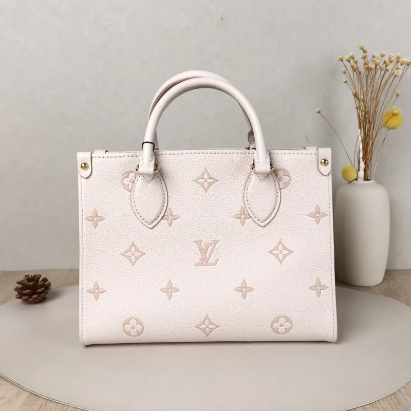 Louis Vuitton Shoulder Bag Onthego Beige · Pink Empreinte Embossed Calfskin Small25 × 11.5 × 19 cm — cover view 3 of 5