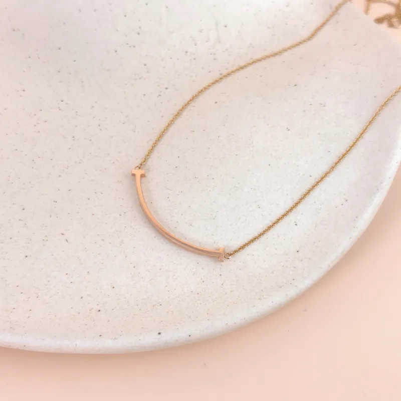 Tiffany&Co. Necklace T Collection Small Smile Necklace Rose Gold Rose Gold 18KR ose Gold Small 46cm — cover view 3 of 8