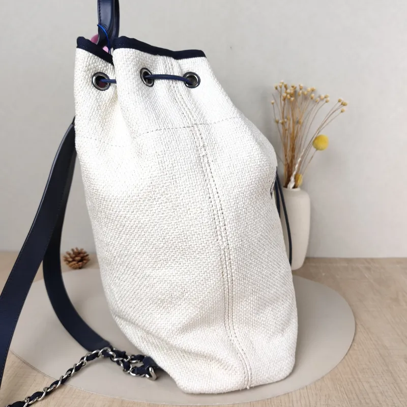 Chanel Backpack Backpack White Blue One Size 33 × 12 × 39 cm 23 — detail view 8 of 10