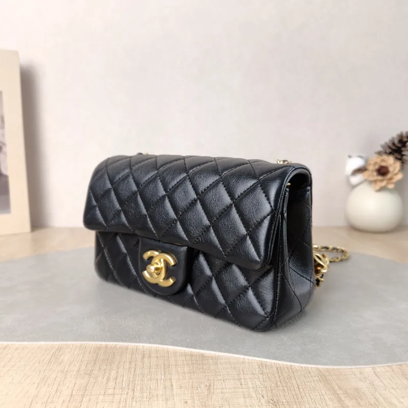 Chanel Crossbody Bag 25b c mini Black Lambskin mini 20 × 6 × 12 cm — cover view 3 of 6