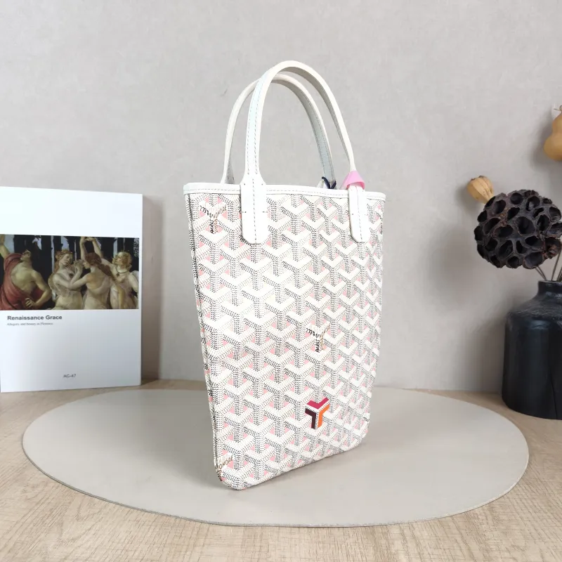 GOYARD Crossbody Bag poitiers y Tote Bag White PVC Small 21 × 1 × 24 cm — cover view 2 of 6