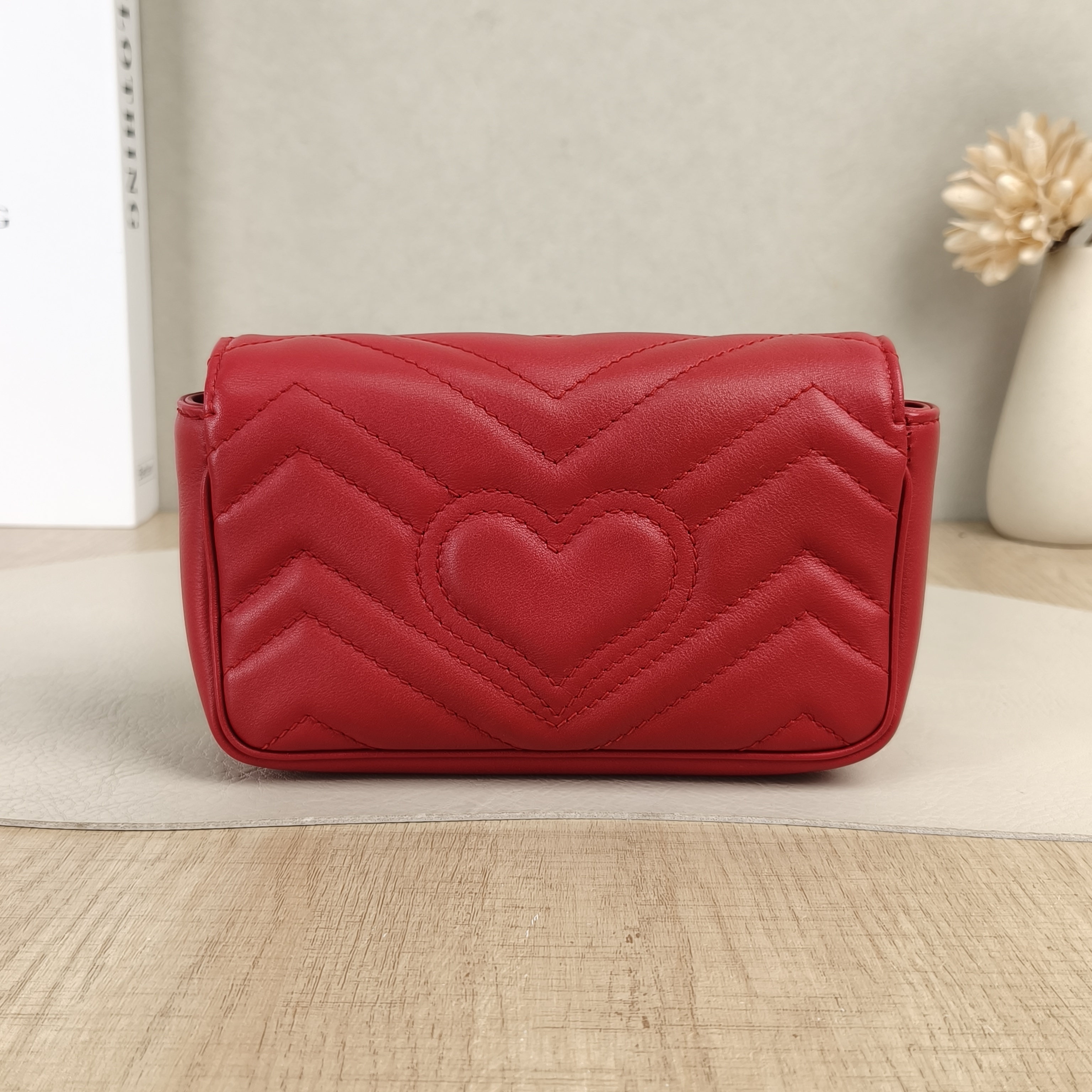 GUCCI Crossbody Bag GG Marmont Mini Marmont Mini Red Calfskinmini16.5 × 4.5 × 9.5 cm — cover view 5 of 6