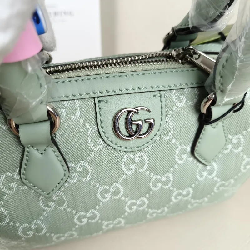 GUCCI Top Handle Bag Ophidia Green Canvas One Size 21 × 11 × 13 cm — detail view 2 of 11