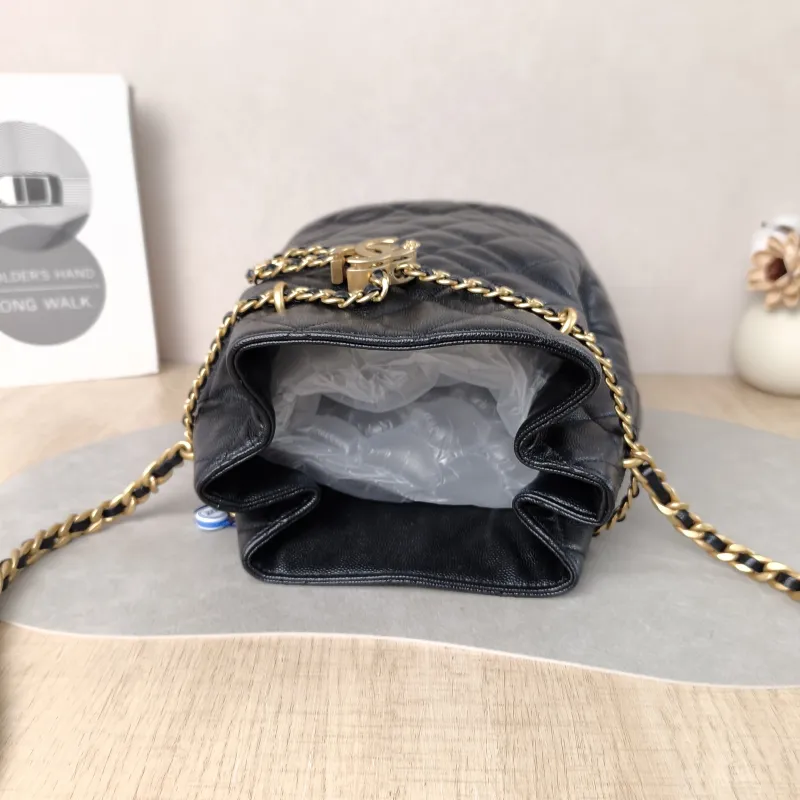 Chanel Shoulder Bag Bucket Bag Black Calfskin One Size 21 × 14 × 24 cm — detail view 10 of 10