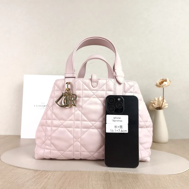 DIOR Top Handle Bag TOUJOURS Pink Calfskin Medium28.5 × 17 × 21.5 cm — cover view 2 of 5