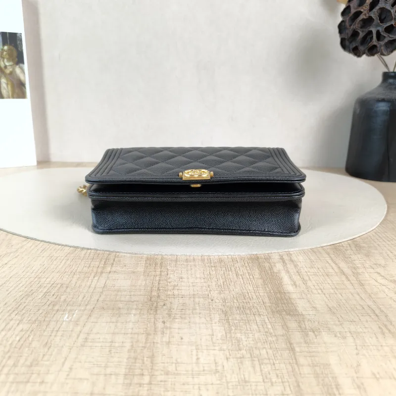 Chanel Crossbody Bag Le Boy​ WOC Black Grained Calfskinmini19.2 × 3.5 × 12.3 cm — cover view 3 of 6