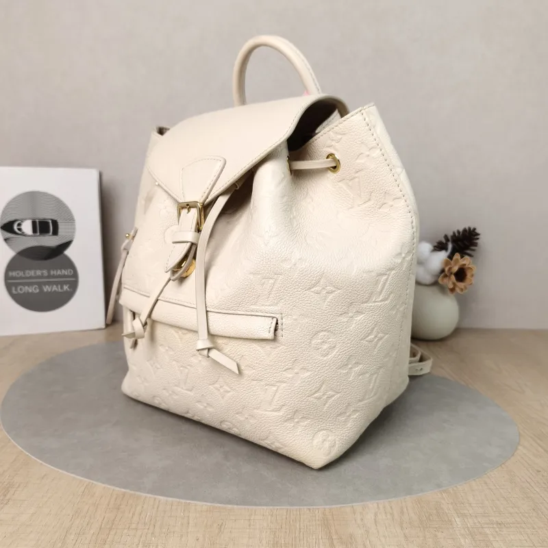 Louis Vuitton Backpack Montsouris Backpack White Calfskin Small 23 × 15 × 27 cm — cover view 2 of 6