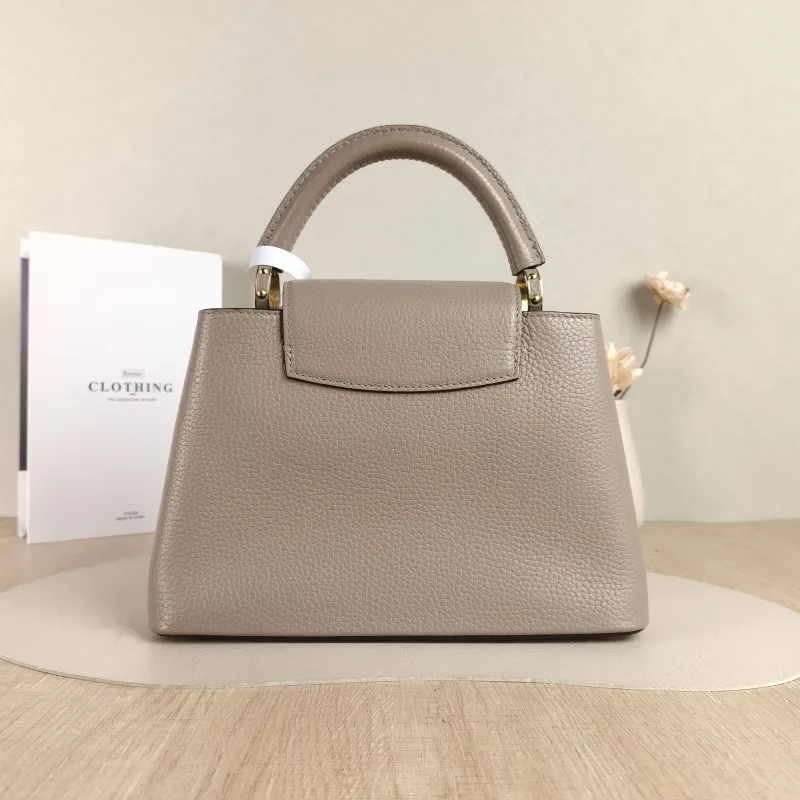 Louis Vuitton Top Handle Bag Capucines Grey Calfskin BB 27 × 9 × 17.5 cm — cover view 2 of 5