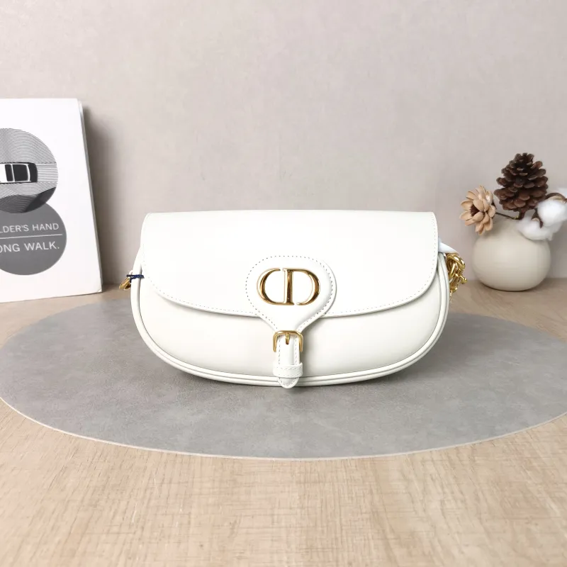 DIOR Crossbody Bag Bobby East-West White Calfskin One Size21 × 5.1 × 12 cm