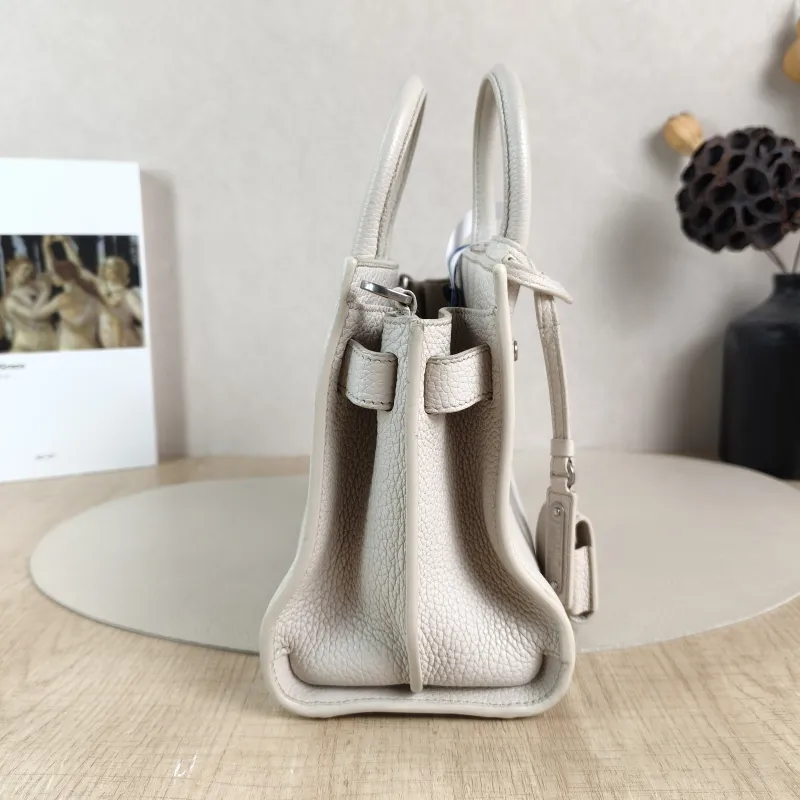 SAINT LAURENT Top Handle Bag SAC DE JOUR White Calfskinnano22 × 11 × 17.5 cm — detail view 3 of 12