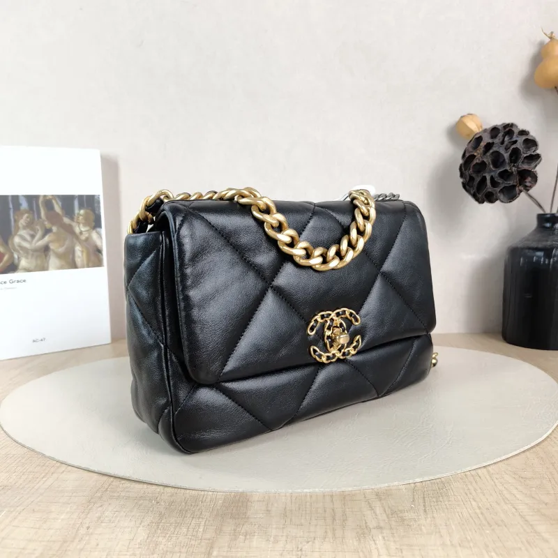 Chanel Crossbody Bag 19Bag Black SL ambskin Small 26 × 9 × 16 cm — cover view 3 of 6