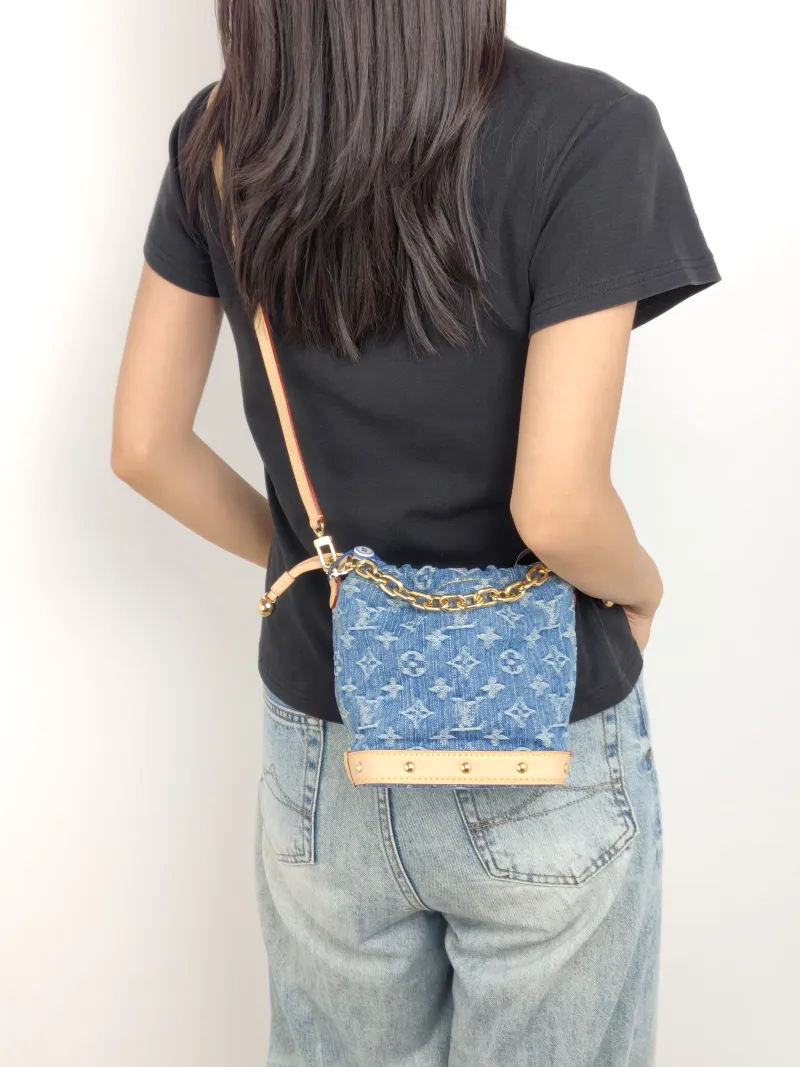 Louis Vuitton Crossbody Bag NANO NOÉ Bucket Bag Nano Blue nano 20.5 × 9 × 17.5 cm — on-model view 1 of 3