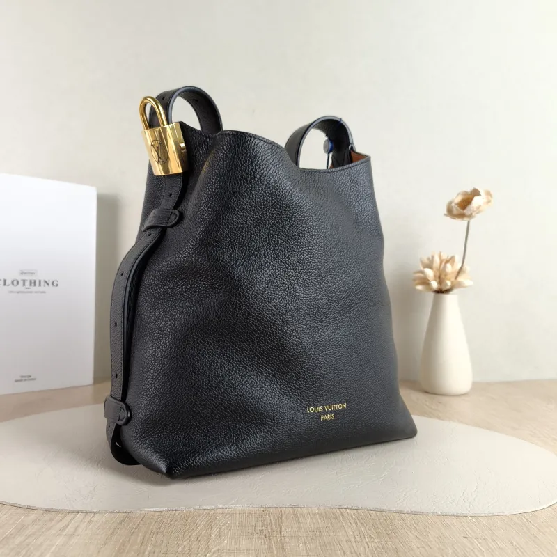Louis Vuitton Shoulder Bag Low Key Hobo Shoulder Bag Black Calfskin Small 24 × 16 × 28 cm — cover view 2 of 6