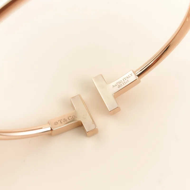 Tiffany&Co. Bangle T Collection T Bangle Diamond18KR ose Gold One Size 14.7cm — cover view 6 of 7