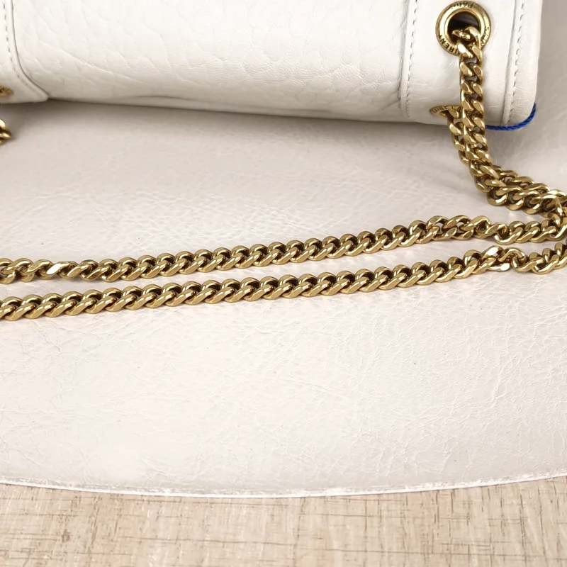 SAINT LAURENT Crossbody Bag Niki White Lambskin Mini 18 × 5 × 12.5 cm — detail view 6 of 12
