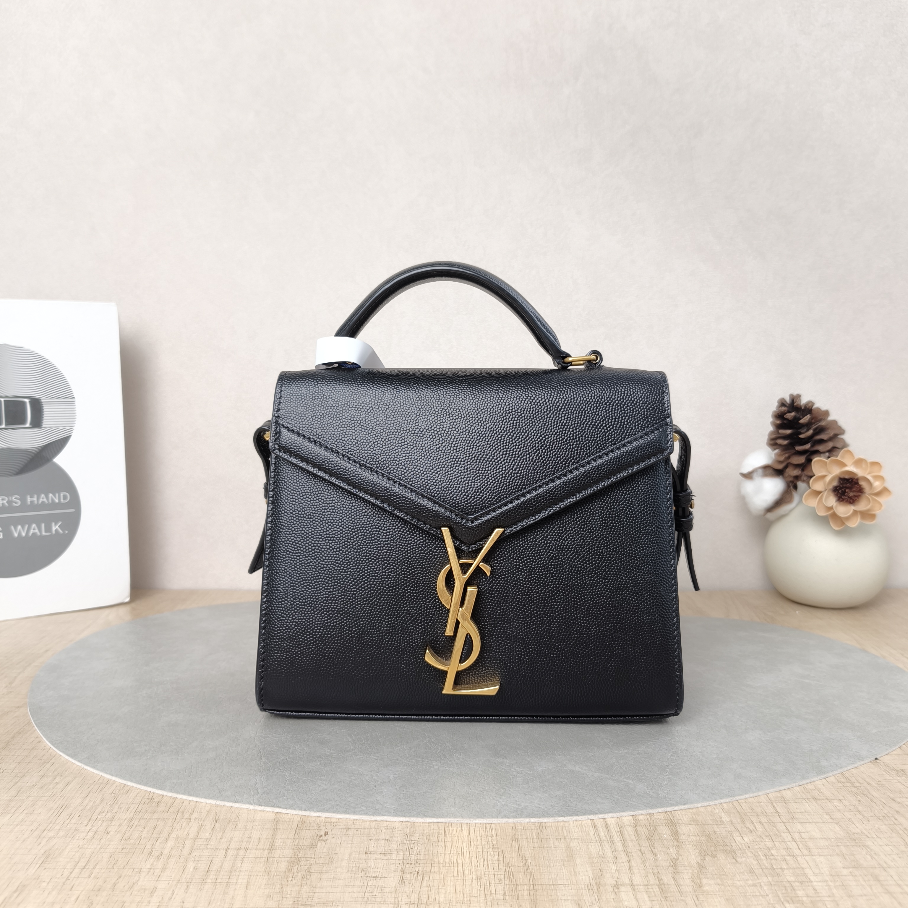 SAINT LAURENT Crossbody Bag Cassandra Shoulder Bag Black Calfskinmini20 × 7.5 × 16 cm