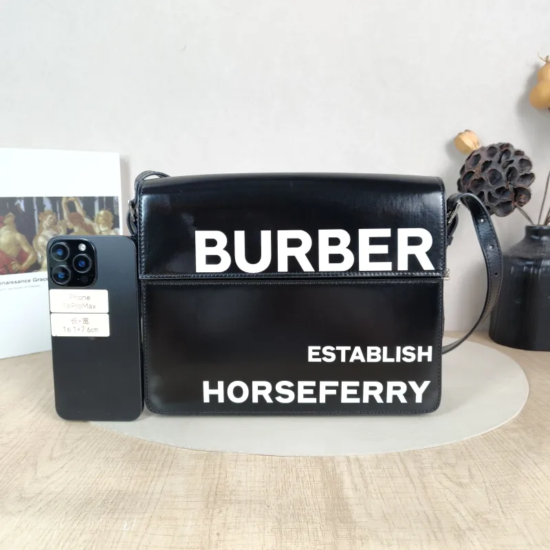 BURBERRY Shoulder Bag Shoulder Bag Black Calfskin One Size 26 × 7 × 20 cm — cover view 3 of 5