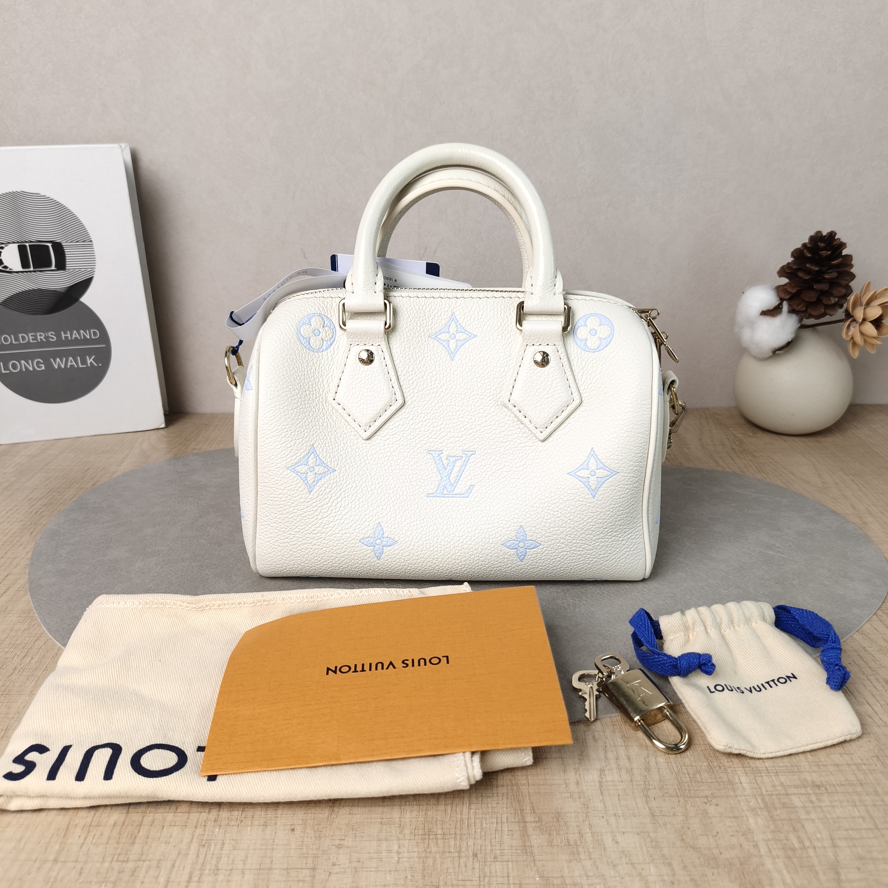 Louis Vuitton Crossbody Bag Speedy20 White · Blue Calfskin One Size20.5 × 12 × 13.5 cm — cover view 2 of 6