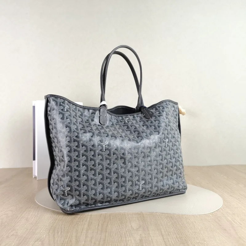 GOYARD Shoulder Bag SAINT LOUIS Shopping Tote Grey PVC Small 34 × 15 × 28 cm — cover view 4 of 4