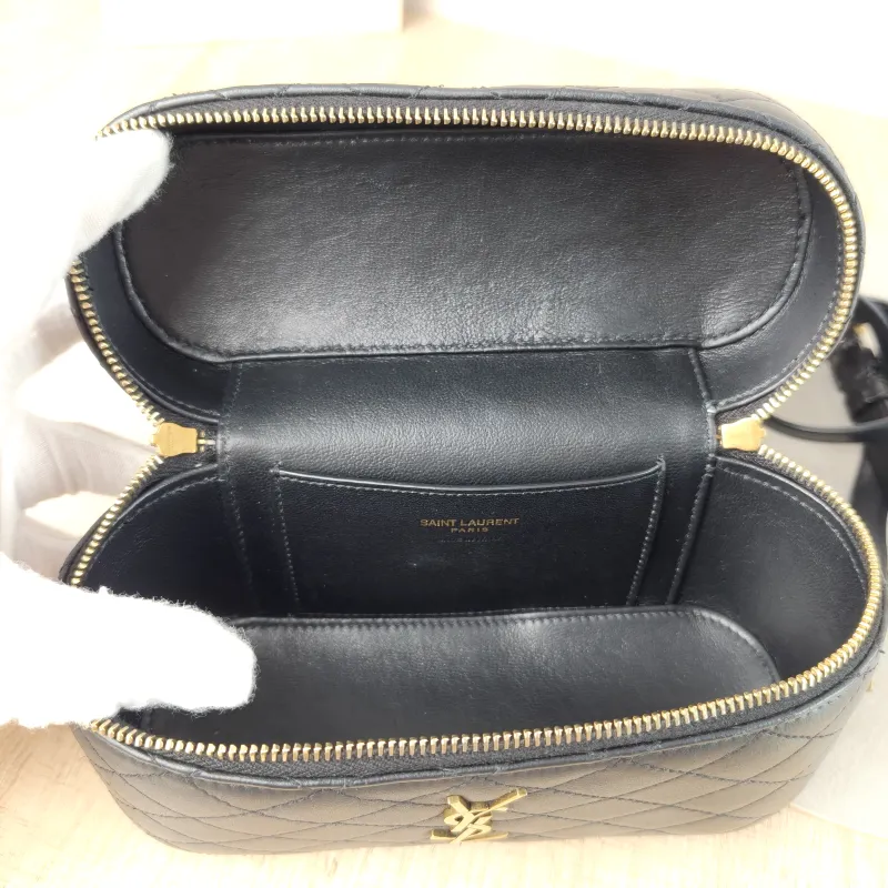 SAINT LAURENT Shoulder Bag Gaby Cosmetic Bag Black Calfskin Medium 18 × 6.5 × 11 cm — detail view 7 of 11