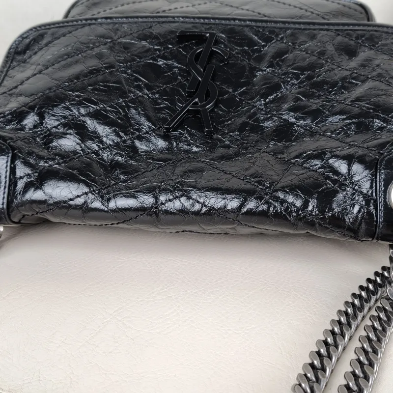 SAINT LAURENT Crossbody Bag Niki D Waxed Leather Calfskin Medium 28 × 8.5 × 20 cm — detail view 5 of 14