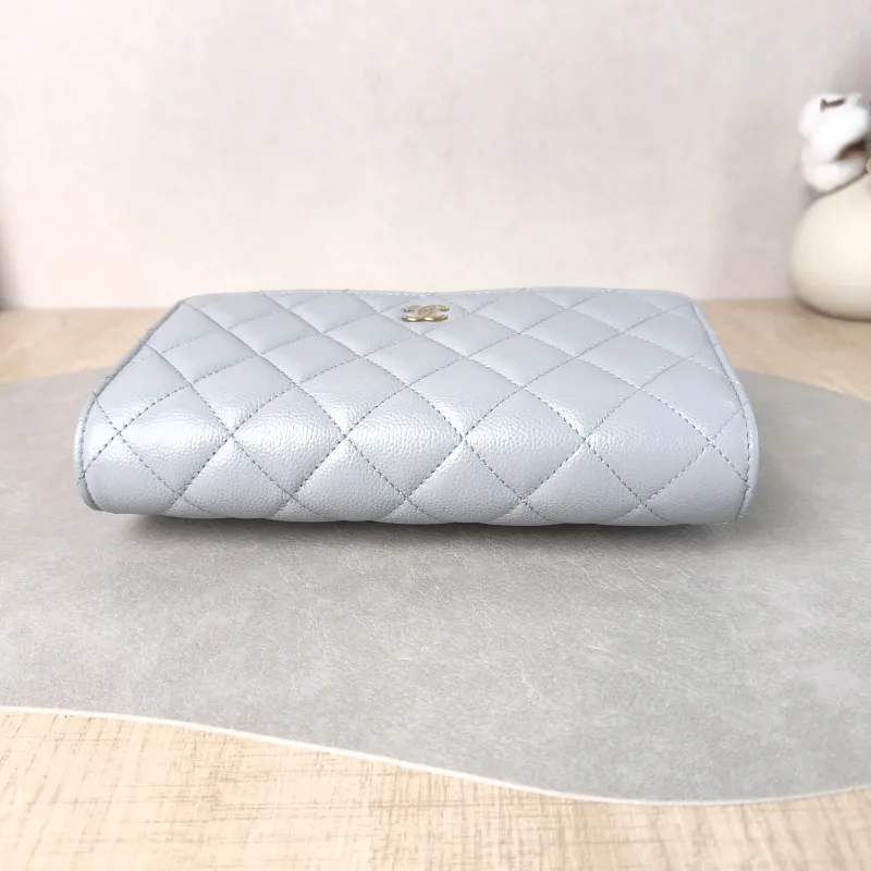 Chanel Crossbody Bag Classic Flap WOC CF WOCWOC Bag Grey Grained Calfskin Mini 19.2 × 3.5 × 12.3 cm — detail view 11 of 11
