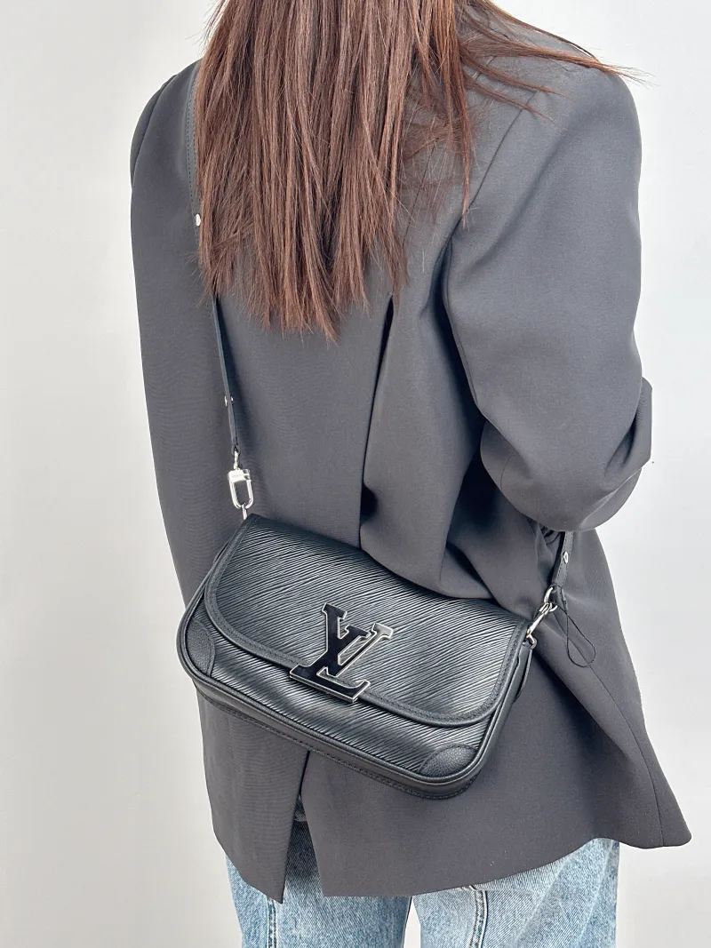 Louis Vuitton Shoulder Bag BUCI Black Epi Embossed Calfskin One Size 24.5 × 9 × 15.5 cm — on-model view 1 of 2