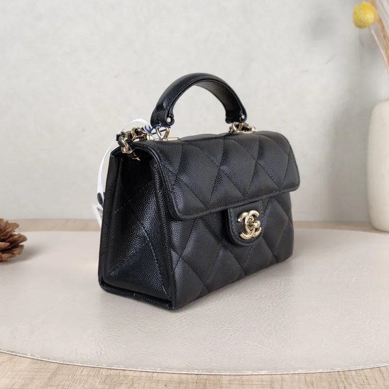 Chanel Crossbody Bag Box Black Grained Calfskin 15 × 7 × 10.5 cm — cover view 5 of 5