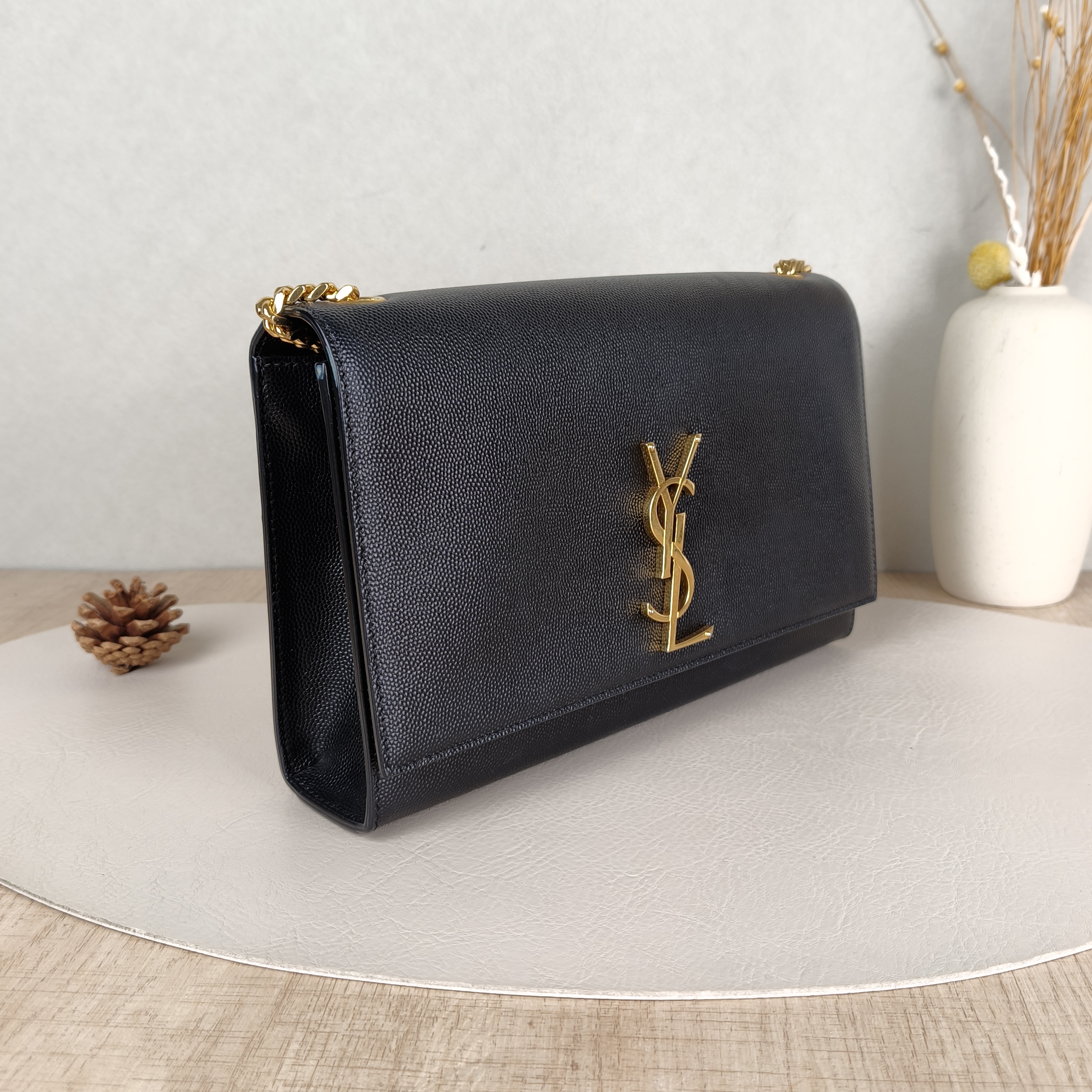 SAINT LAURENT Crossbody Bag KATE Black Calfskin Medium24 × 5.5 × 14.5 cm Conditioned — cover view 5 of 5