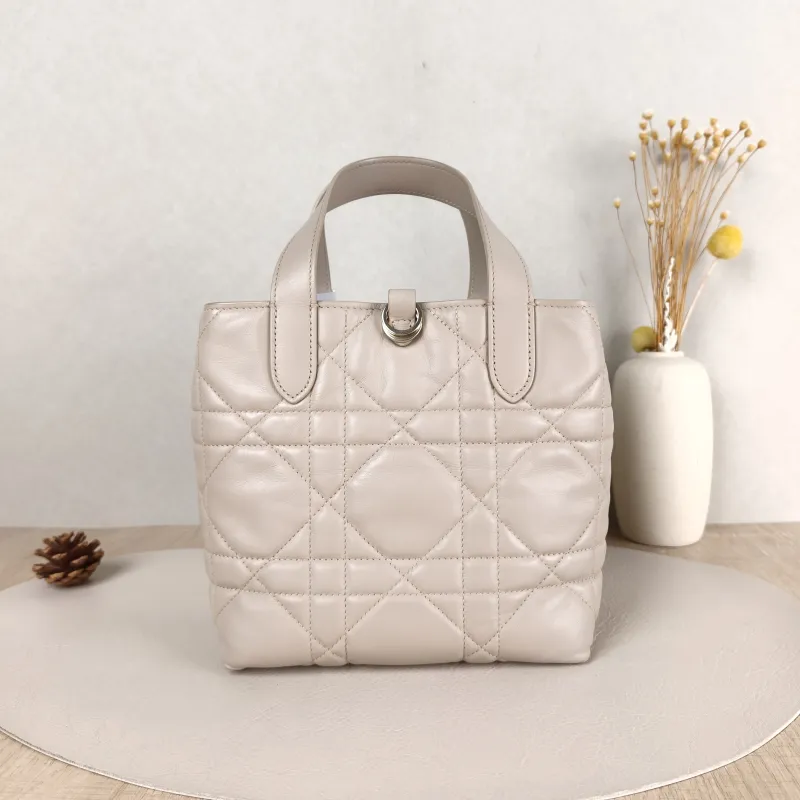 DIOR Top Handle Bag TOUJOURS Edition Beige Calfskin Small 18.5 × 12 × 18.5 cm — cover view 3 of 6