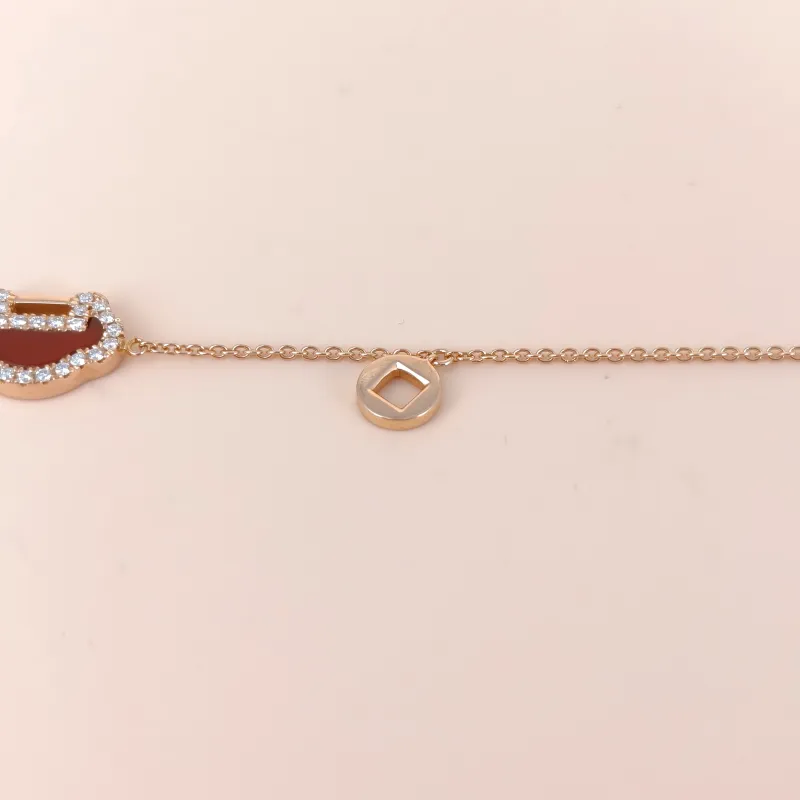 Qeelin Bracelet Yu Yi Red Agate Diamond18KR ose Gold17cm — cover view 3 of 7