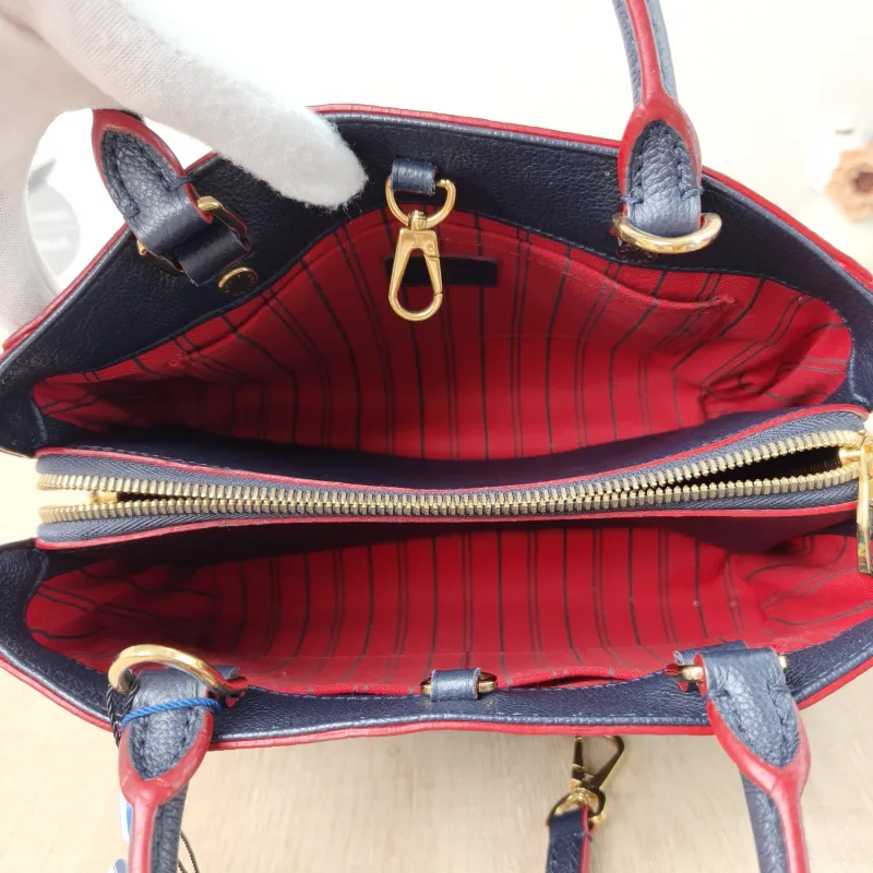 Louis Vuitton Top Handle Bag Montaigne Blue Calfskin 25 × 10 × 20 cm — detail view 11 of 12