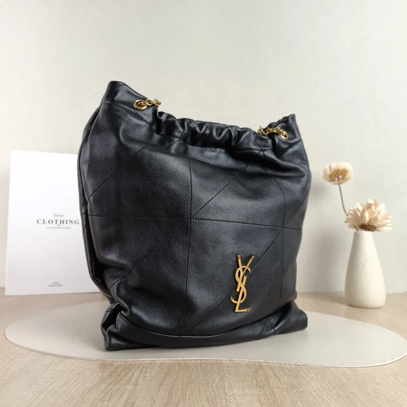 SAINT LAURENT Crossbody Bag JAMIE POCHON Black Lambskin Medium 27 × 3 × 34 cm — cover view 4 of 5